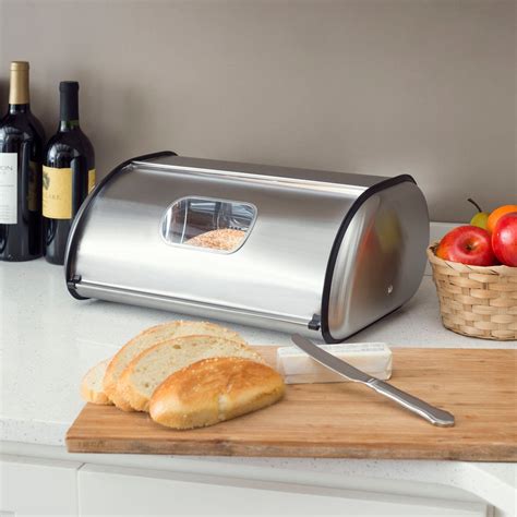 home basics stainless steel bread box|brushed stainless steel bread bin.